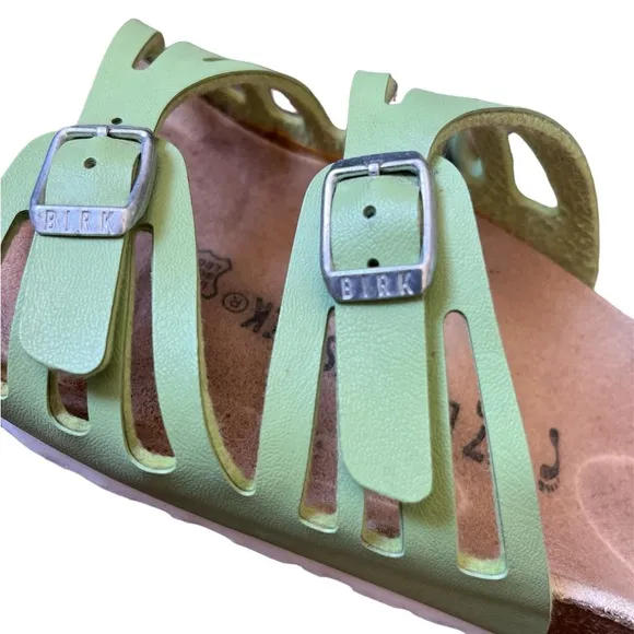 Birkenstock light green strappy sandals size 37