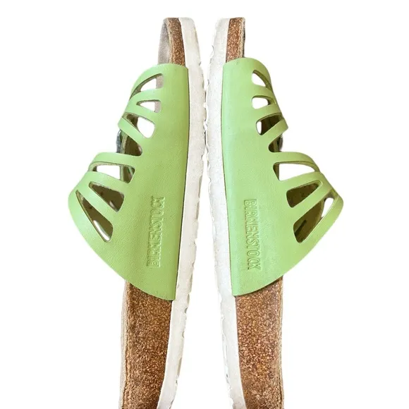 Birkenstock light green strappy sandals size 37