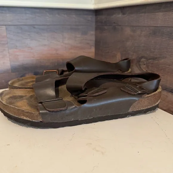 Birkenstock Milano Brown Leather Sandals Men’s Size 11 Euro 44