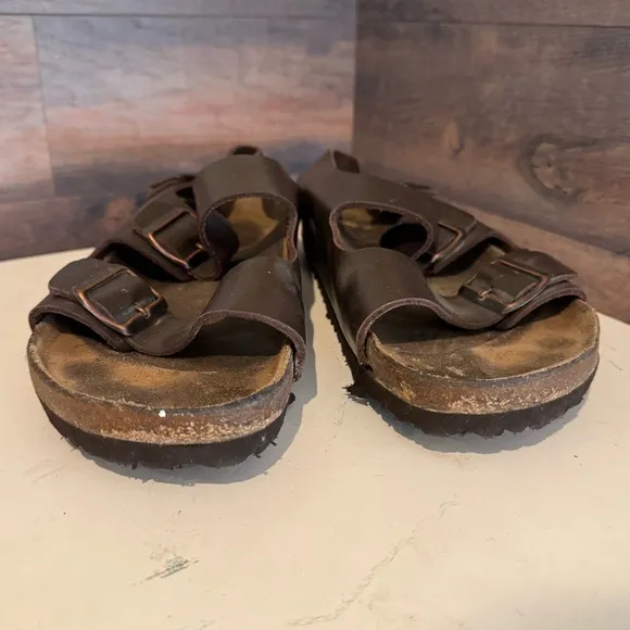 Birkenstock Milano Brown Leather Sandals Men’s Size 11 Euro 44