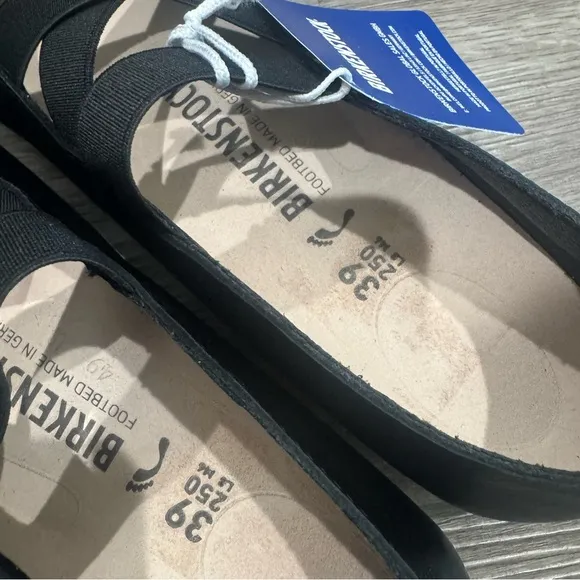 Birkenstock Santa Ana Black Leather Ballet Flats