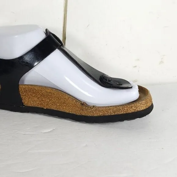 Birkenstock Women's Kairo US 5 EU 36 Black Leather Flat Thong Sandals