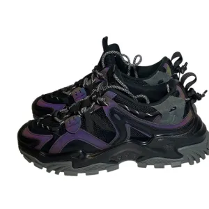 Black and Purple Chunky Sneakers