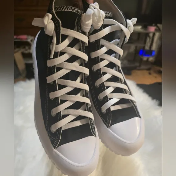 Black and White Converse Chuck Taylor All Star High Top Platform size M/5 &amp; W/7