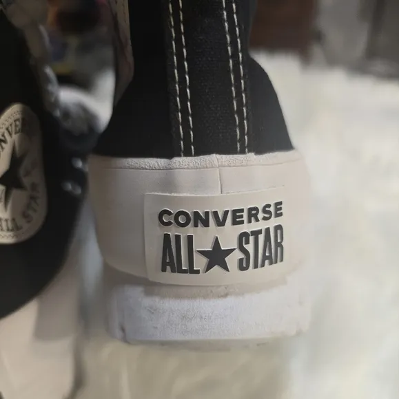Black and White Converse Chuck Taylor All Star High Top Platform size M/5 &amp; W/7