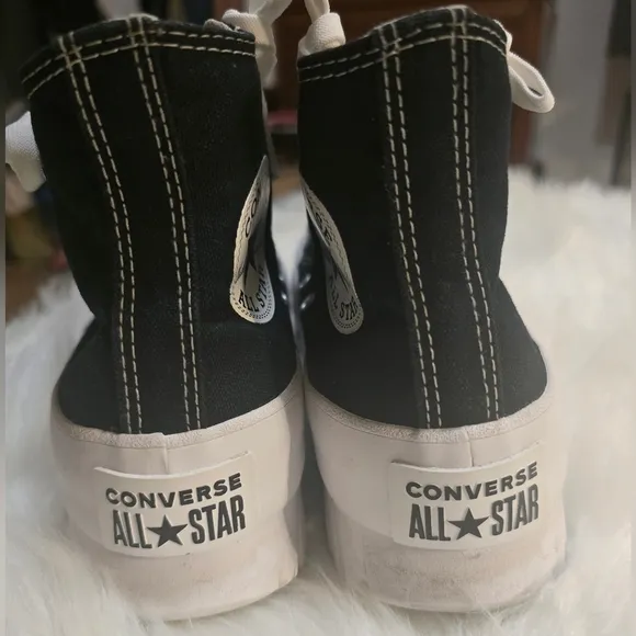 Black and White Converse Chuck Taylor All Star High Top Platform size M/5 &amp; W/7