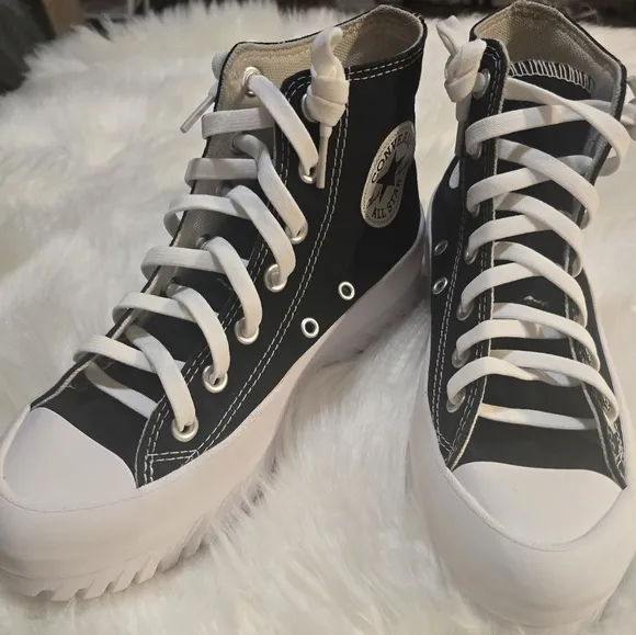 Black and White Converse Chuck Taylor All Star High Top Platform size M/5 &amp; W/7