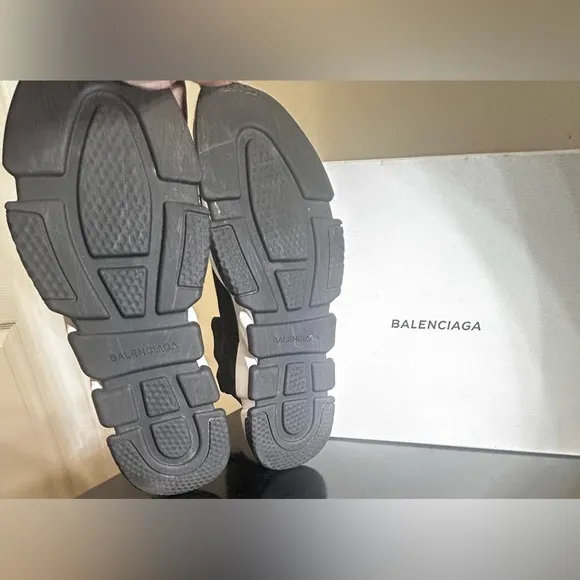 Black and White High-Top Sock Sneakers with Box