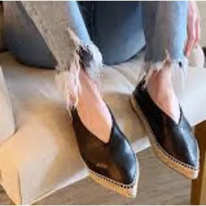 Black Espadrille Flats