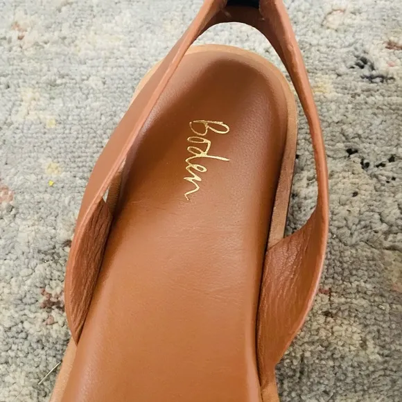 Boden Brown Sandals with Flat Sole and Slip-On Design