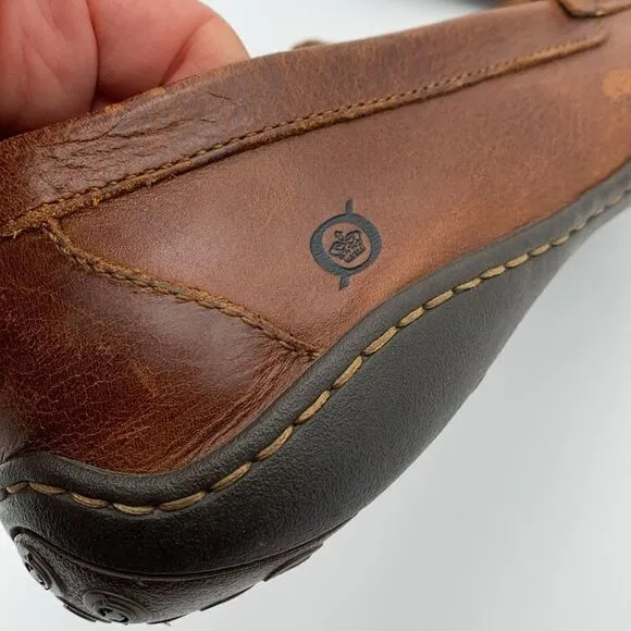 Born brown leather slip on loafers excellent used condition men’s size 9.5