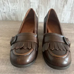 Born Classic Brown Heeled Loafers for Women 7