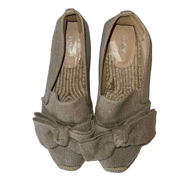 Botkier Wesley Beige Canvas Platform Espadrilles Size 10