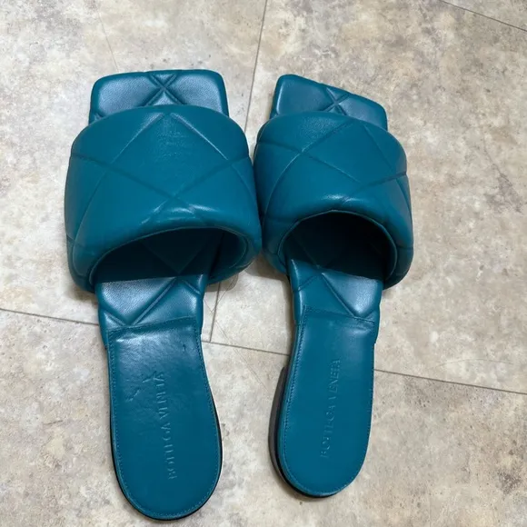 Bottega Veneta Blue Quilted Sandals