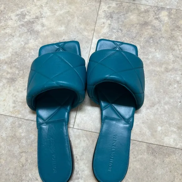 Bottega Veneta Blue Quilted Sandals