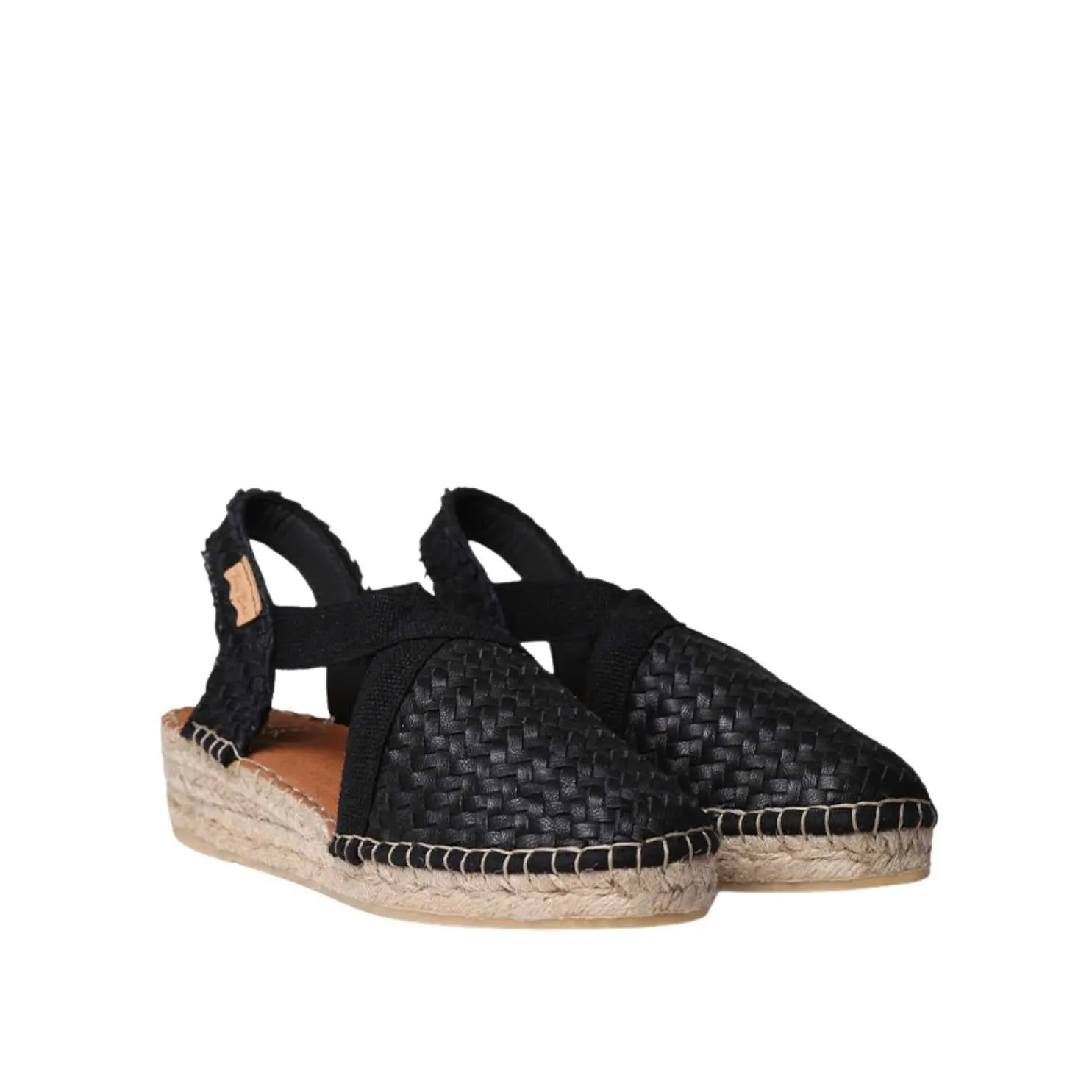 Braided Leather Closed Toe Wedge Espadrille for Women - Siracusa