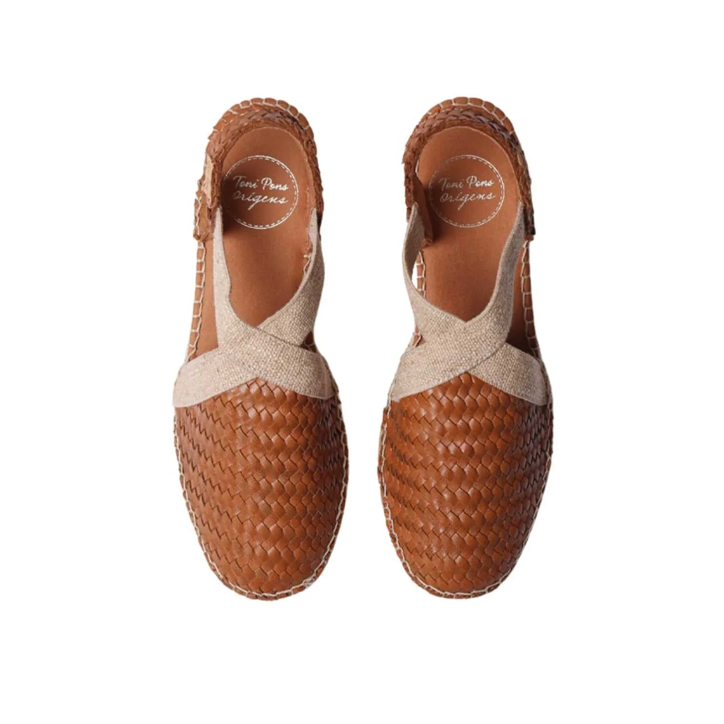 Braided Leather Closed Toe Wedge Espadrille for Women - Siracusa