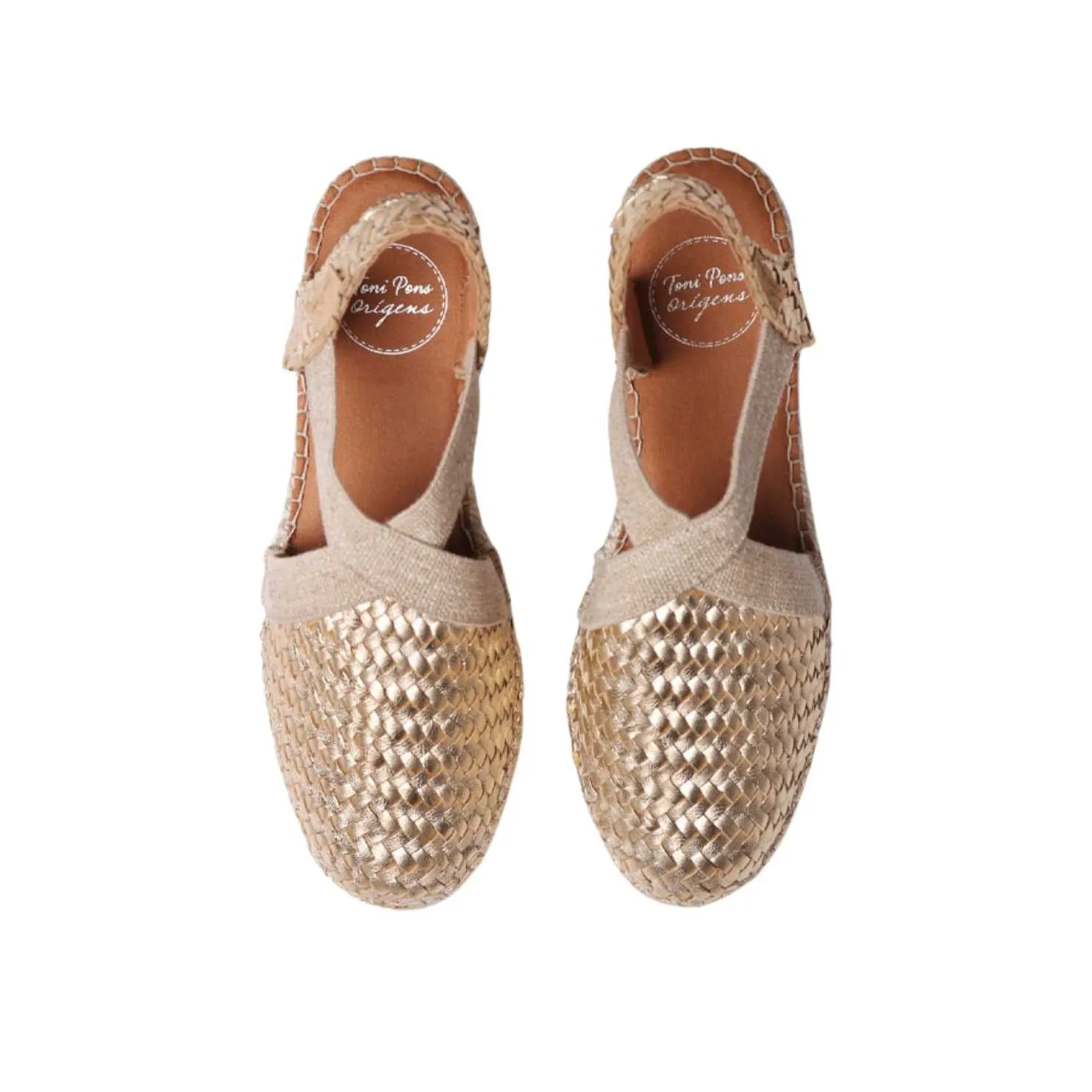 Braided Leather Closed Toe Wedge Espadrille for Women - Siracusa