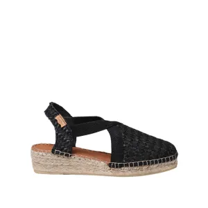 Braided Leather Closed Toe Wedge Espadrille for Women - Siracusa