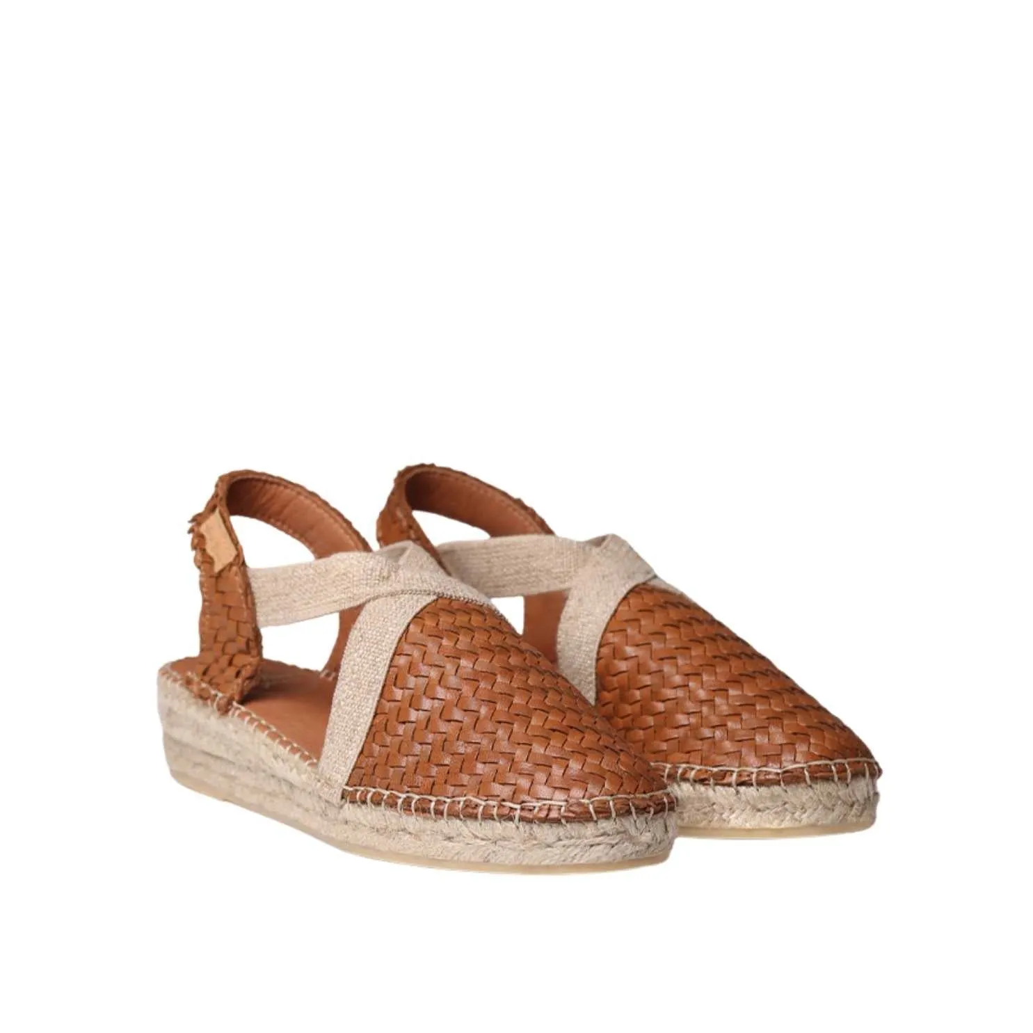 Braided Leather Closed Toe Wedge Espadrille for Women - Siracusa