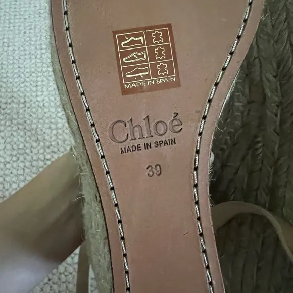 Brand New Chloe Suede Scalloped Accent Espadrilles Sz 39