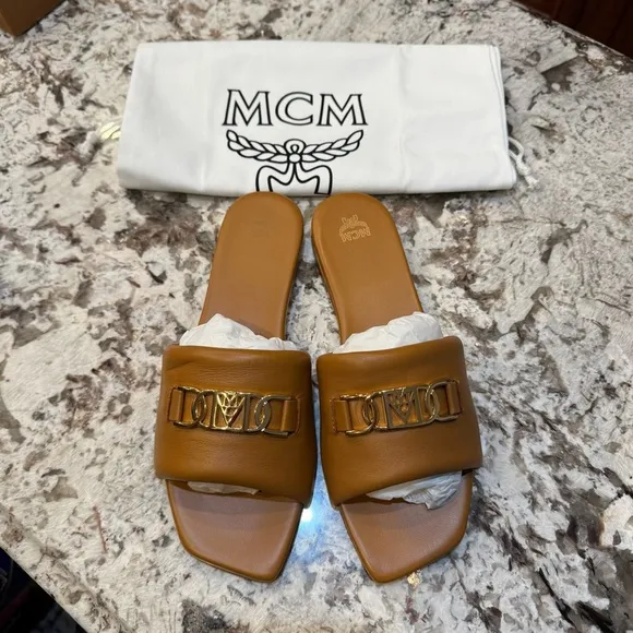Brand New MCM Travia Flat Sandals!