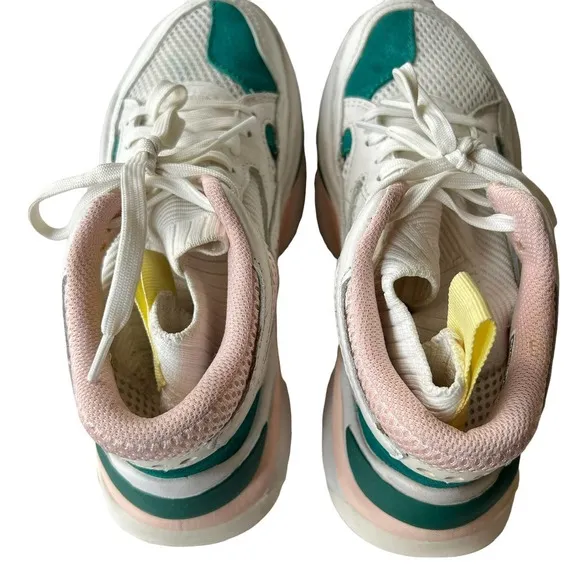 Brandblack Saga Chunky Dad Sneakers in Green, Pink and White Size 4