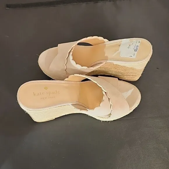 BRAND NEW KATE SPADE TEGAN WEDGE MULE SLIDE ESPADRILLE SANDAL