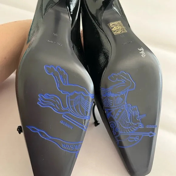 Burberry Black Loafers with Modern Square-Toe Design
