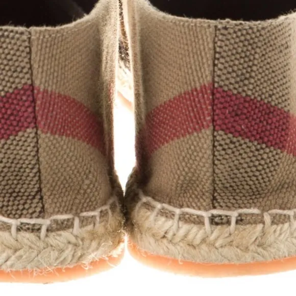 Burberry Neutrals House Check Pattern Canvas Espadrilles