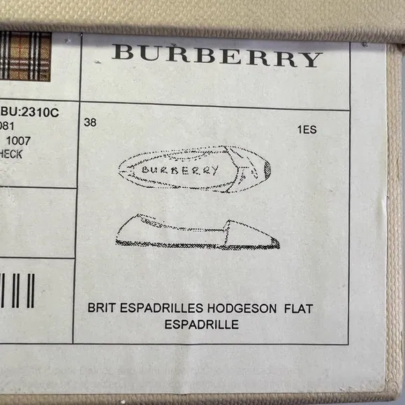 Burberry Neutrals House Check Pattern Canvas Espadrilles
