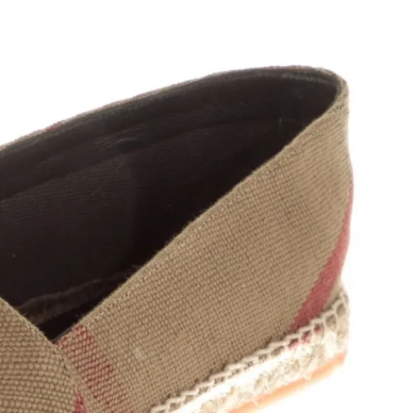 Burberry Neutrals House Check Pattern Canvas Espadrilles