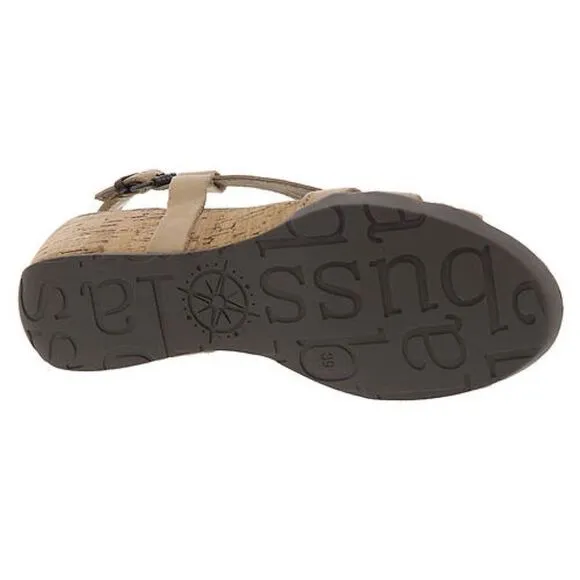 Bussola Cork Wedge Cross Strap Sandals Leather Sz 9.5 40 NWB