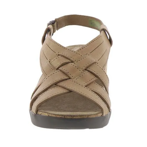 Bussola Cork Wedge Cross Strap Sandals Leather Sz 9.5 40 NWB