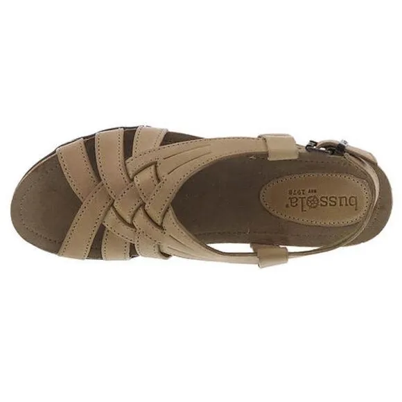 Bussola Cork Wedge Cross Strap Sandals Leather Sz 9.5 40 NWB