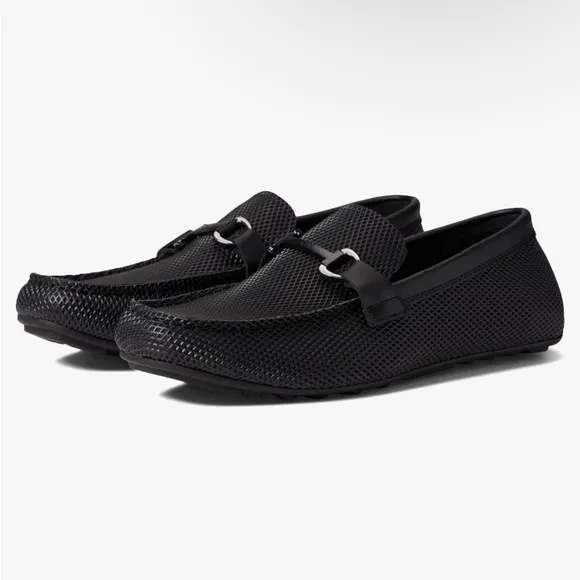 Calvin Klein Ori Driving Style Loafer Black Dress Shoe Slip On Professional