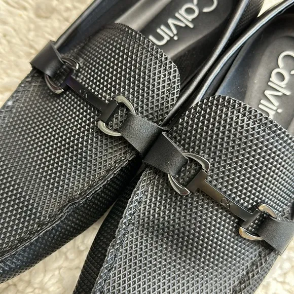 Calvin Klein Ori Driving Style Loafer Black Dress Shoe Slip On Professional