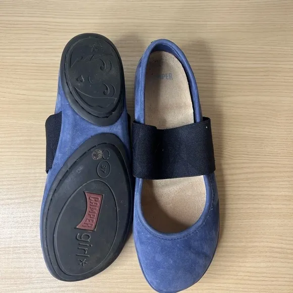 Camper Right Ballet Flats Blue Black Size 37
