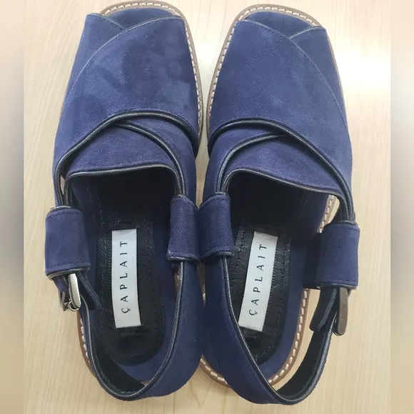 Caplait &quot;The Hara&quot; Handcrafted Suede Flat Buckle Sandals