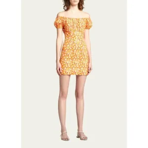 Caroline Constas Calla Mini Dress in Orange Medium Womens floral