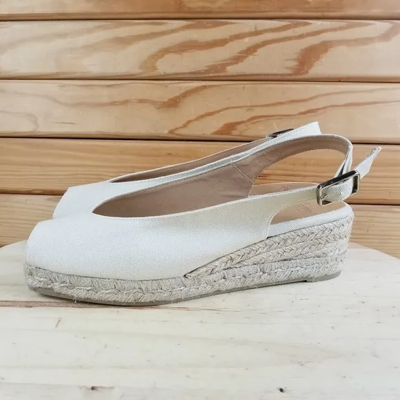 Caytaner Women's 41 EUR Espadrilles Sandals Platform Wedge Slingback Peep Toe