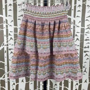 Cecilia Prado $198 New Knitted Tiered Hem Smocked Waist Mini Skirt S