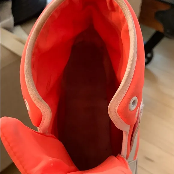 Chanel High-Top Sneakers in Bright Orange and grey and wht