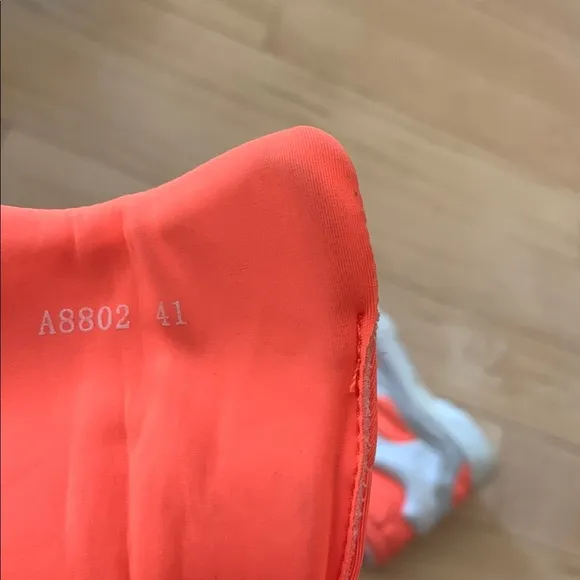 Chanel High-Top Sneakers in Bright Orange and grey and wht