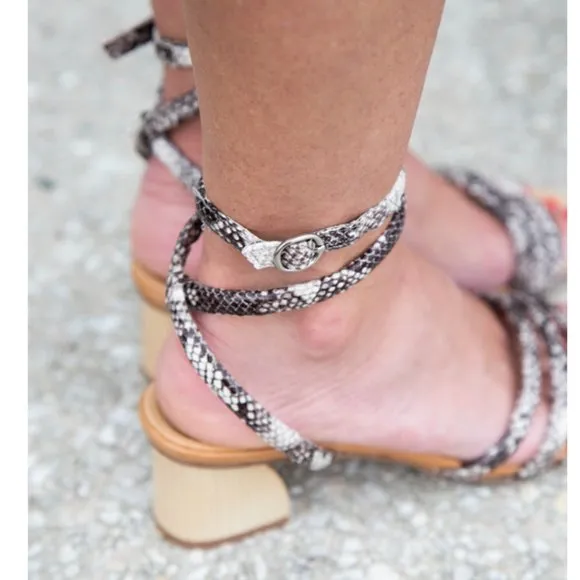 CHINESE LAUNDRY Printed Leather Strappy Sandals