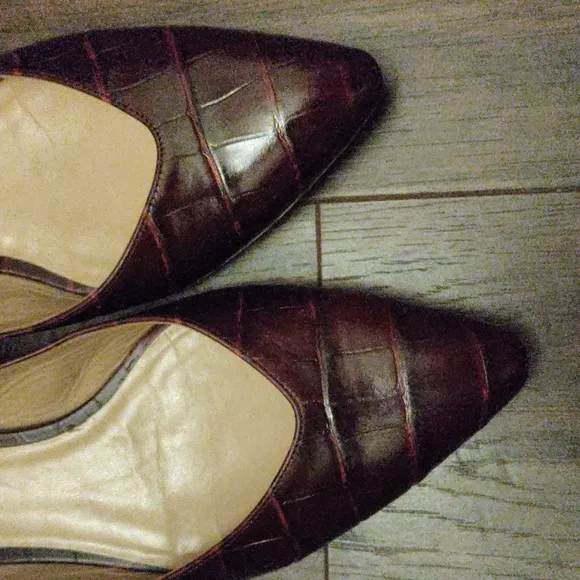 Chloé Croc-Embossed Leather Ballet Flat
