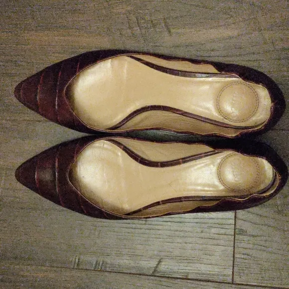 Chloé Croc-Embossed Leather Ballet Flat