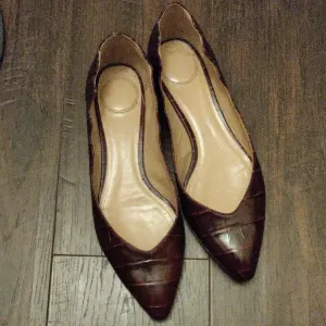 Chloé Croc-Embossed Leather Ballet Flat