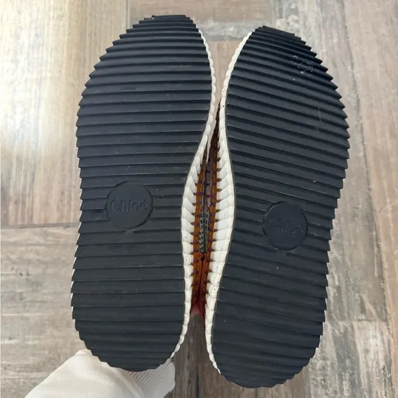 CHLOÉ  Nama Stitch Walking Sneakers in Pop Orange size 41