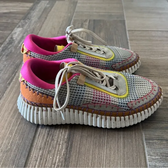 CHLOÉ  Nama Stitch Walking Sneakers in Pop Orange size 41